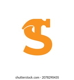 Inspiración en el diseño del logotipo del martillo de la letra inicial S