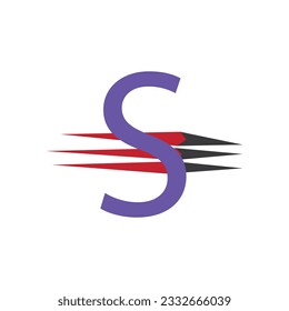 Initial Letter S Happy logo. Letter S Smile logo concept