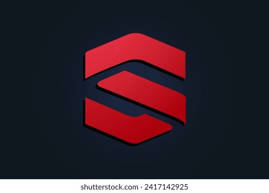 Initial Letter S Hexagon Geometric Vector Logo Template. Universal Modern Logo that related with Letter S . Flat Vector Logo Design Template Element.