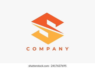 Vorlage für das geometrische Vektor-Logo des Anfangsbuchstaben S Hexagon. Modernes Logo für Business, Branding, Identity, Marketing, das mit Letter S verwandt ist. Flaches Vectorlogo-Design-Vorlagenelement.