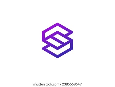 Initial Letter S with hexagon shape logo design