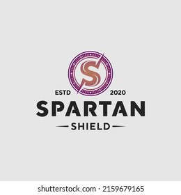 Initial letter S hipster logo with circle shield design vector template