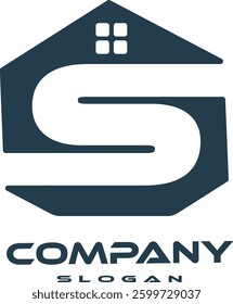   Initial Letter S Home Real Estate Logo Design Vector