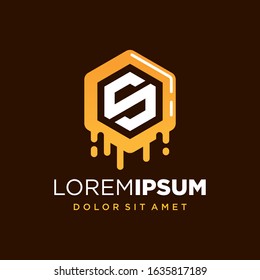 Initial Letter S with Honeycomb Logo Design