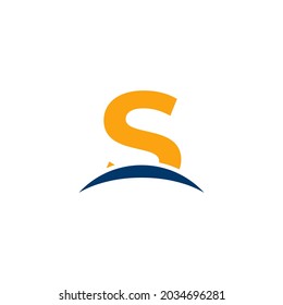 Plantilla de diseño del logotipo de la carta inicial S Horizon. Vector Eps10