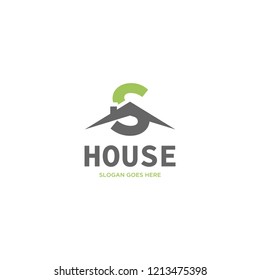 Initial Letter S House Real Estate Logo Design 