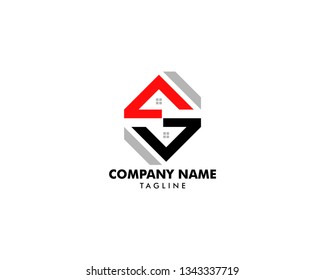 Initial Letter S House Real Estate Logo Design