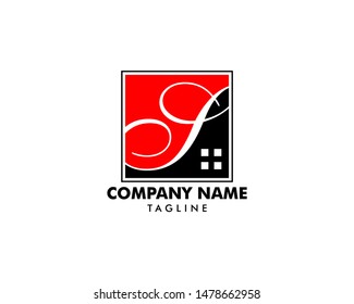 Initial Letter S House Real Estate Logo Design