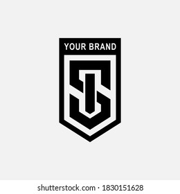 Initial letter S, I, SI or IS overlapping, interlock, monogram logo, black color on white background