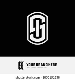 Initial letter S, I, SI or IS overlapping, interlock, monogram logo, white color on black background