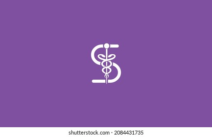 Initial Letter S incorporated with Caduceus Medical Logo Design