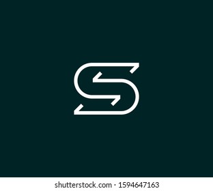 initial letter s isolated minimal logo design