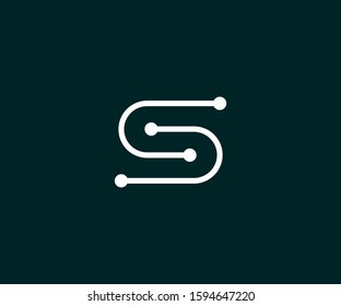 initial letter s isolated minimal logo design