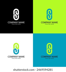 initial letter S isolated oval shape logo design vector