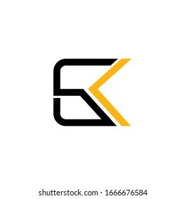 Diseño de logotipo gráfico de letra s y letra k con flecha. SK simple estilo logotipo en monograma. Logotipo listo para la plantilla.