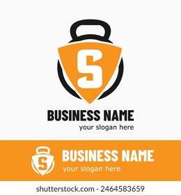 Initial Letter S with Kettlebell for Gym, Fitness, Pilates, Exercise Sport Business Logo Idea