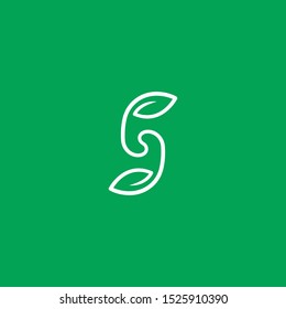 initial letter S leaf logo icon template vector