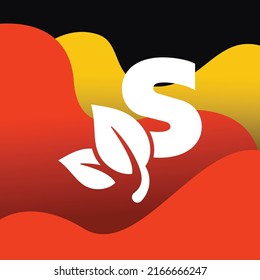 Initial letter S with leaf logo vector concept element, letter S logo with organic leaf