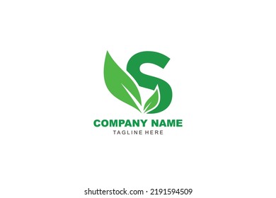 initial Letter S leaf logo