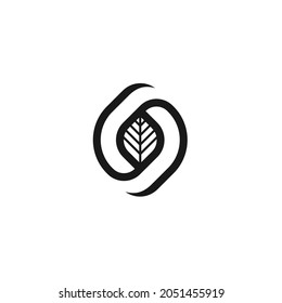 Initial Letter S Logo Design Leaves, Bäume, Grün, Wachstum, Bio, Natur, Thin Line Style Konzept, Health Business Symbol.