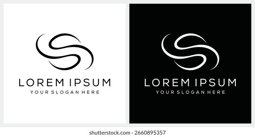 initial letter S leaves nature logo design vector template
