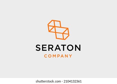 Ilustración vectorial del diseño del logotipo de la línea S de la letra inicial.