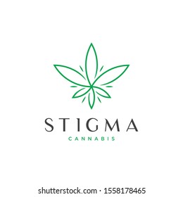 Initial letter s logo with abstract cannabis design template