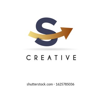 Initial Letter S Logo with arrow icon design