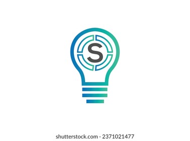 Initial letter S logo with bulb
