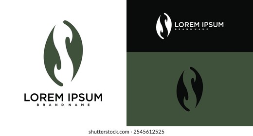 Initial Letter S logo. combination of hand symbol with negative space letter inside. Premium Vector