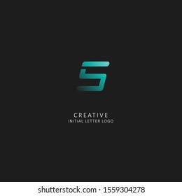 Initial letter s logo with design vector dark concept