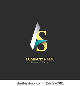 initial letter a s logo design template, company logo, company symbol, initial vector template