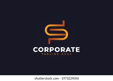 Initial Letter S Logo Design in Orange Gradient with Linear Concept. Usable for Business and Branding Logos