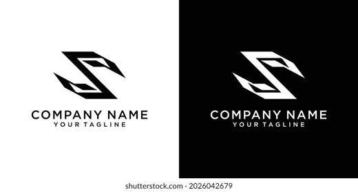 Concepto de diseño del logotipo de la letra inicial S.