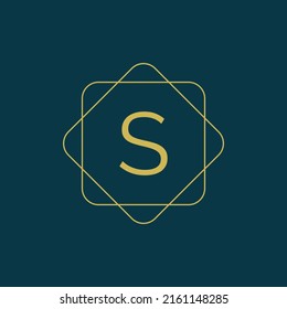 Letra inicial vector de diseño del logotipo S con elemento cuadrado. diseño creativo del logotipo de la letra S.