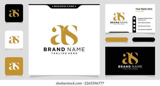 Plantilla de diseño del logotipo de la carta inicial A S