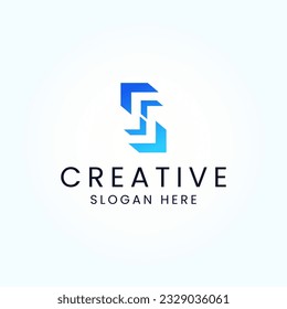 Plantilla de vector de diseño de logotipo de letra inicial S