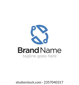 Diseño del logotipo de la letra inicial S, diseño de la plantilla de vector