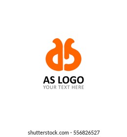 Initial letter a and s logo design