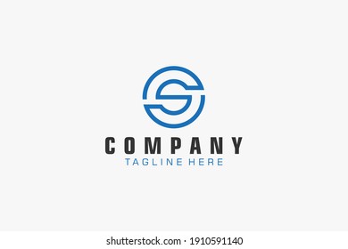 Initial Letter S Logo.  Geometric Hexagonal Line isolated. Usable for Business, Building and Technology Logos. Flat Vector Logo Design Template Element.