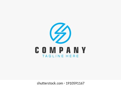 Logo De La Letra Inicial S.  Línea Hexagonal Geométrica aislada. Usable para logotipos de empresas, edificios y tecnología. Elemento de plantilla de diseño de logotipo de vectores planos.