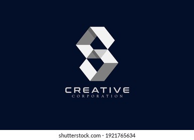 Initial Letter S logo, letter S from Geometric Square combination, Usable for Business and Building Logos, flat design logo template,vector illustration