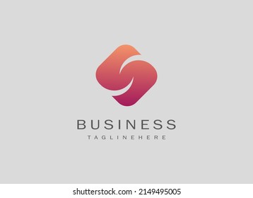 Logo De La Letra Inicial S. Forma geométrica cuadrada con letra S aislada en fondo gris. Logotipos de marca y negocios utilizables. Elemento de plantilla de diseño de vector plano