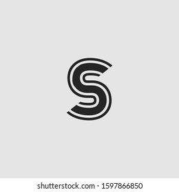 Initial Letter S logo icon  abstract vector design concept monogram color.