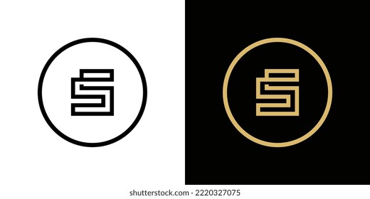 Letras iniciales Diseño del icono del logotipo S, logotipo del monograma de forma circular