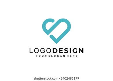 diseño de amor inicial del icono del logotipo de la letra S