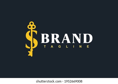 initial letter S logo key	