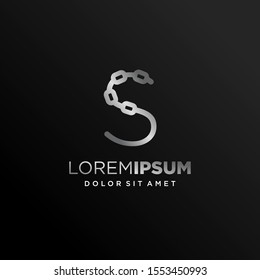Initial Letter S Logo with Linked Chain