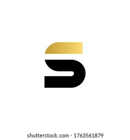 Initial Letter S Logo monogram with gold and black color
