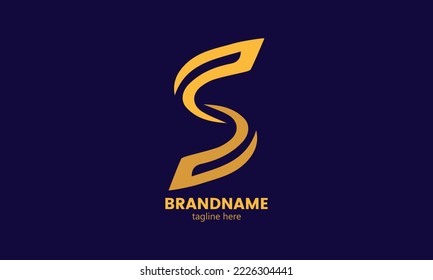 Initial Letter S Logo. Initial S multicolor letter logo. Flat Vector Logo Design Template Element. Letter s logo design vector template corporate linear outline style.